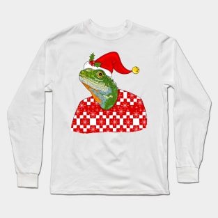 Christmas Sweater Lizard Long Sleeve T-Shirt